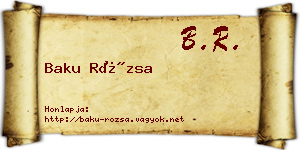 Baku Rózsa névjegykártya